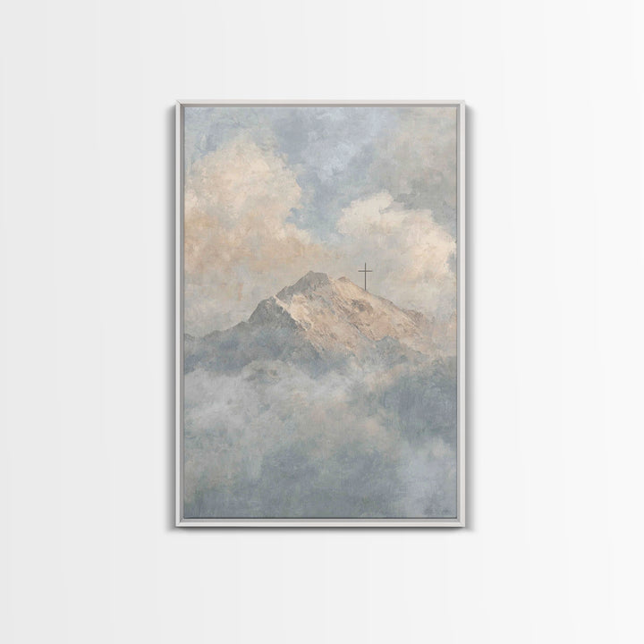 Mountain Of Hope – Framed Canvas Print – Christian Wall Art – Christian Art Canvas – Large Christian Painting – Christian Christmas Art – C