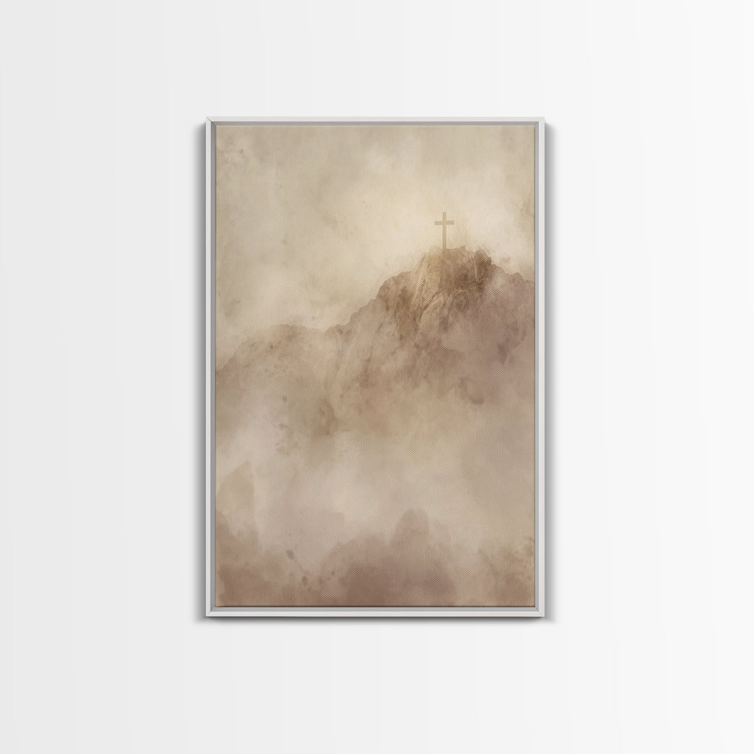 Cross Of Dawn – Framed Canvas Print – Christian Wall Art – Christian Art Canvas – Vintage Christian Art – Christmas Wall Art – Christian Ch