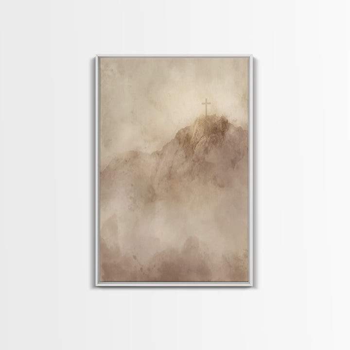 Cross Of Dawn – Framed Canvas Print – Christian Wall Art – Christian Art Canvas – Vintage Christian Art – Christmas Wall Art – Christian Ch