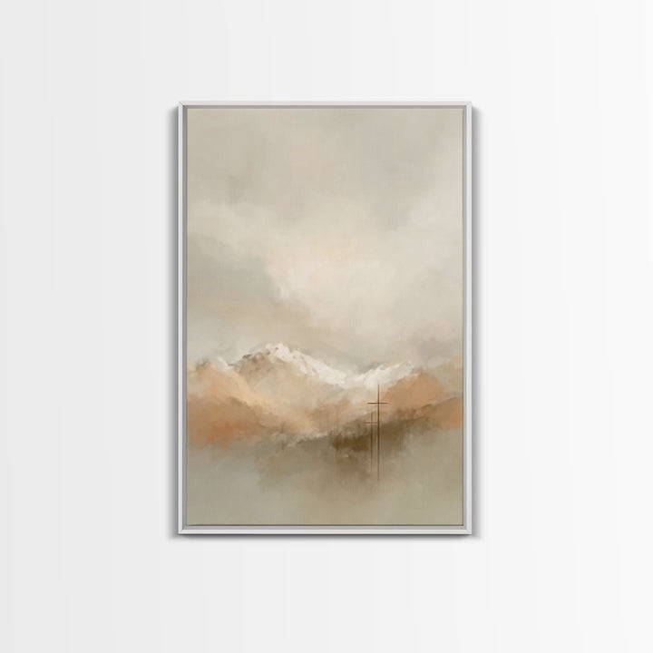 Cloudborne Mercy – Framed Canvas Print – Christian Wall Art – Christian Art Canvas – Blue Christian Art – Modern Christian Painting – Chris