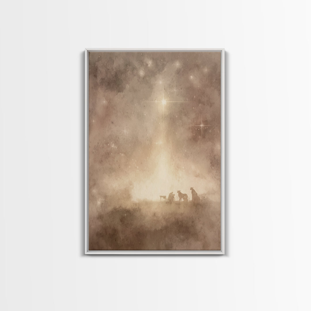 Holy Night Sky | Framed Canvas Print | Christian Wall Art | Christian Christmas Art | Christmas Art Prints | Christian Decor | Christmas Wa