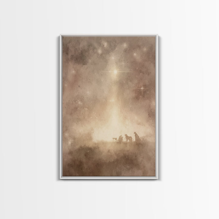 Holy Night Sky | Framed Canvas Print | Christian Wall Art | Christian Christmas Art | Christmas Art Prints | Christian Decor | Christmas Wa