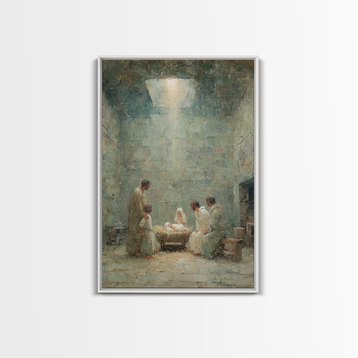 Blessed Nativity, Framed Canvas Print, Christian Wall Art, Christian Christmas Art, Christmas Wall Art, Christian Art Print, Christian Chri