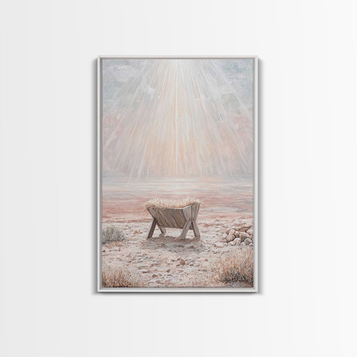 Glory In The Manger | Framed Canvas Print | Christian Wall Art | Christian Art Canvas | Christmas Art | Modern Christian Art | Christian De