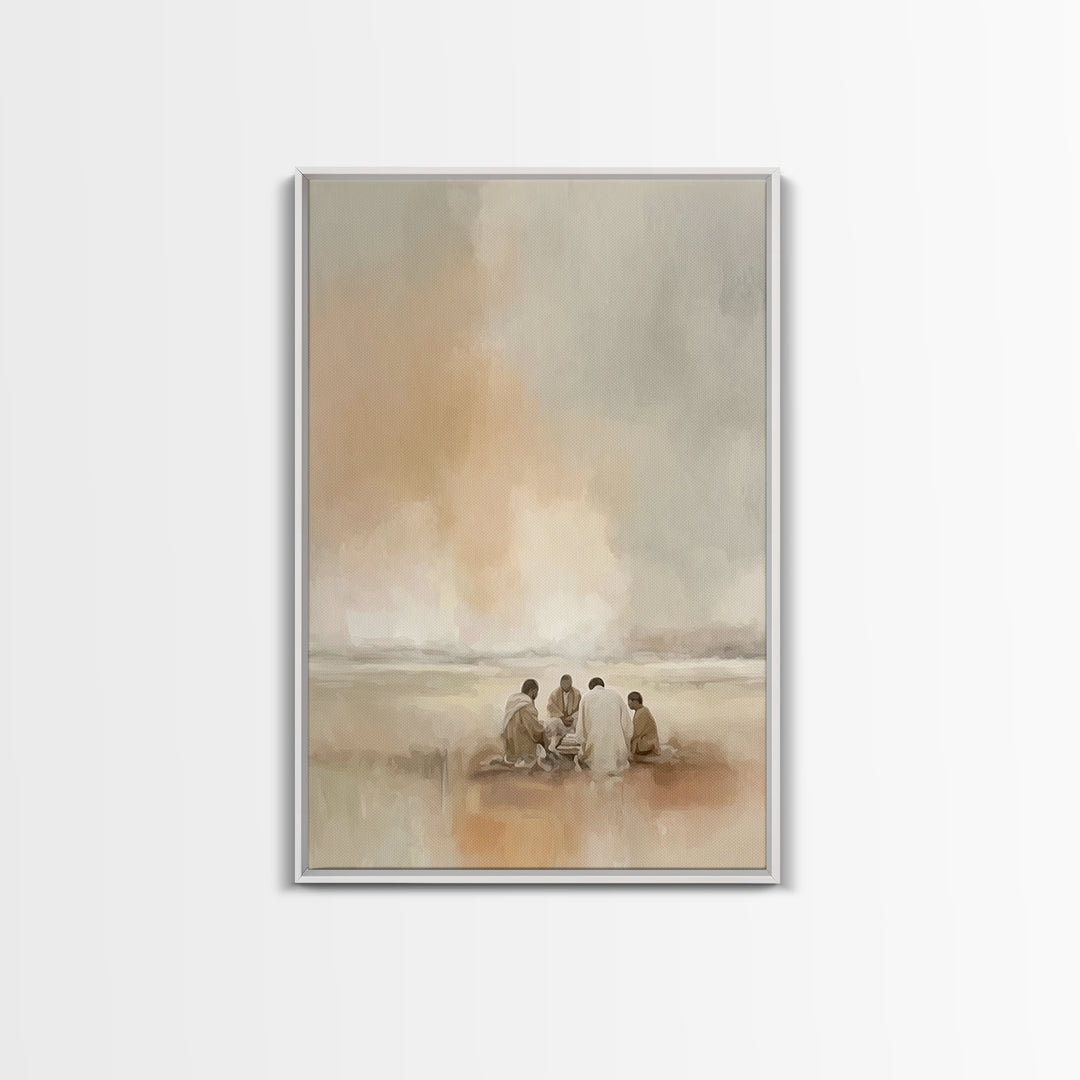 Circle Of Peace – Framed Canvas Print – Christian Art Canvas – Christian Wall Art – Minimalist Christian Art – Christian Painting – Christi