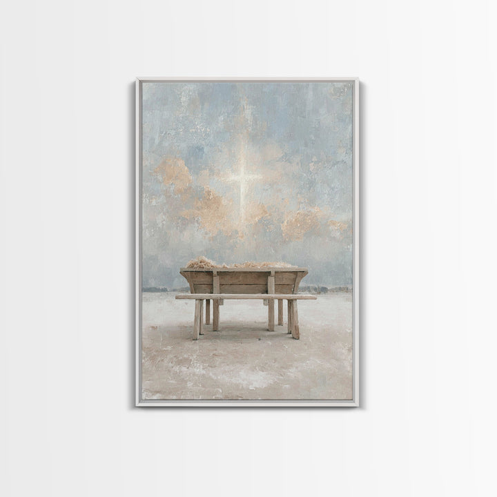 Divine Dawn Promise – Framed Canvas Print – Christmas Art – Christian Wall Art – Jesus Art – Christian Decor – Christian Art Canvas