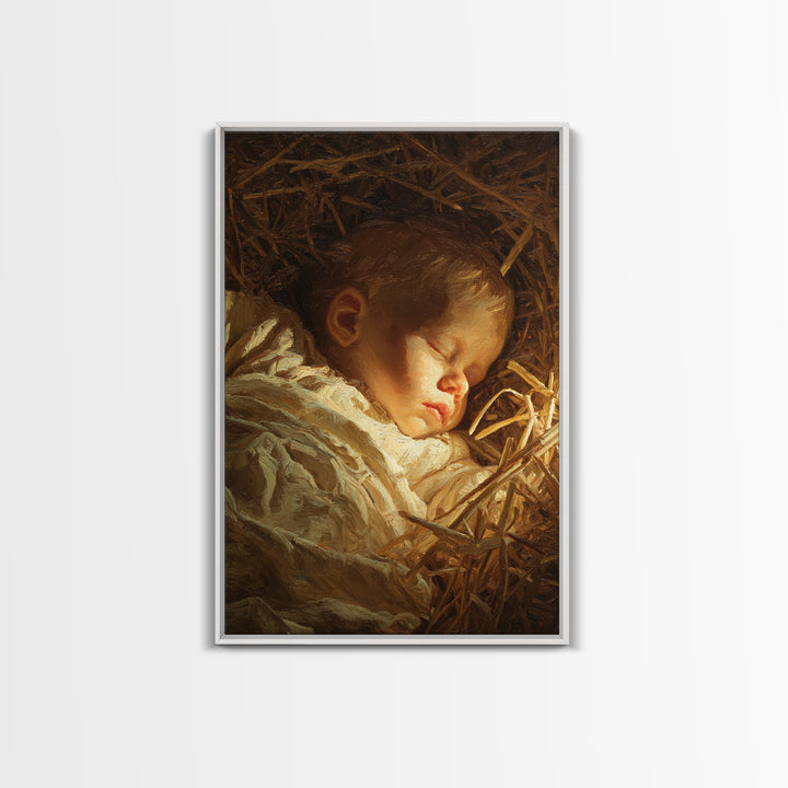 Holy Manger Peace – Framed Canvas Print – Christian Wall Art – Christian Art Canvas – Jesus Christmas Art – Christian Decor – Christian Art
