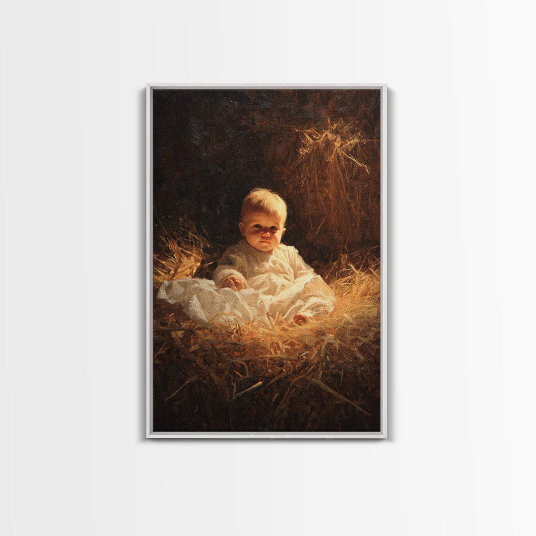 Blessed Child Radiance – Framed Canvas Print – Christian Wall Art – Christian Art Canvas – Jesus Painting – Christmas Art Work – Christian
