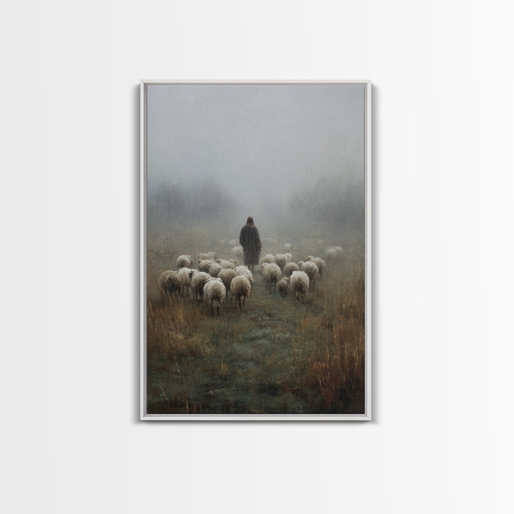 The Shepherd’s Road – Framed Canvas Print – Christian Art Canvas – Christian Wall Art – Jesus Painting – Moody Christian Art – Christian Gi