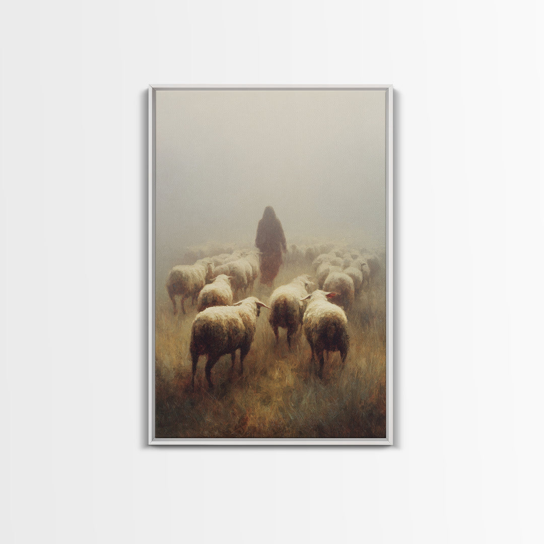 Fog Of Guidance | Framed Canvas Print | Christian Art Canvas | Christian Gift | Jesus Painting | Christian Wall Art | Moody Christmas Art