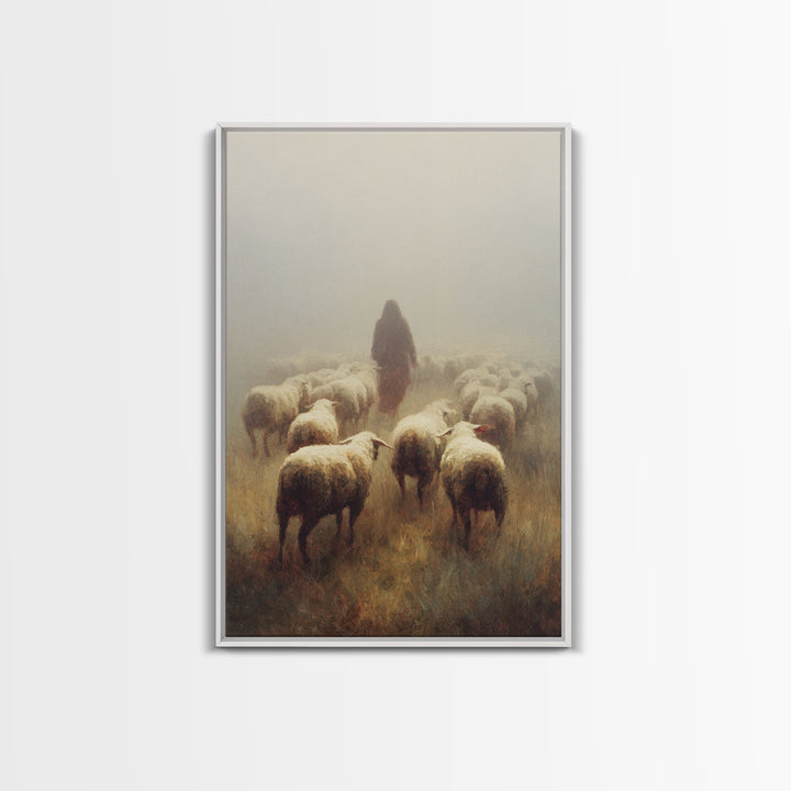 Fog Of Guidance | Framed Canvas Print | Christian Art Canvas | Christian Gift | Jesus Painting | Christian Wall Art | Moody Christmas Art