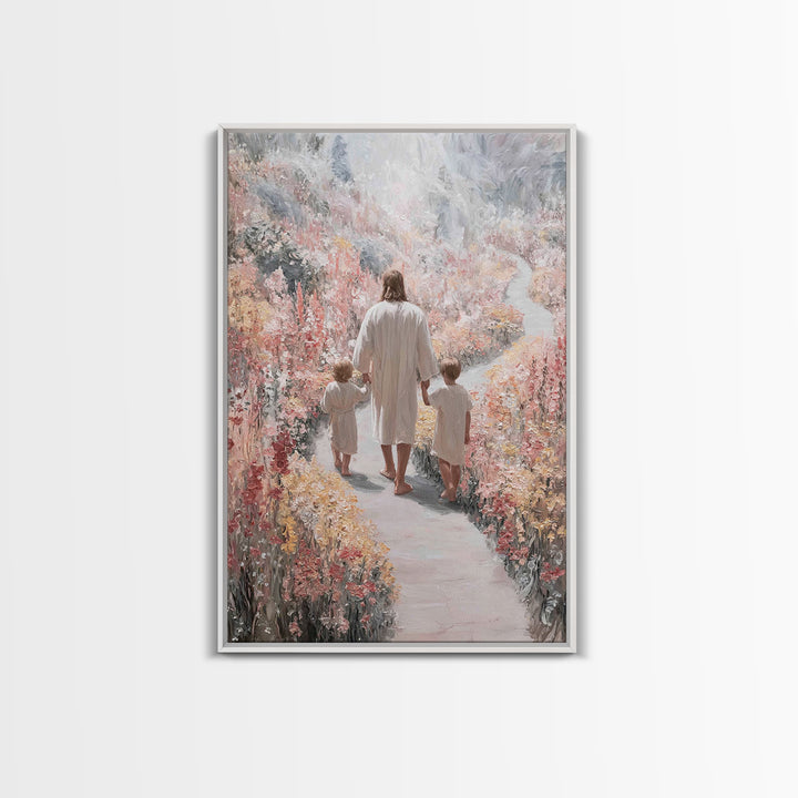 Wildflower Journey, Framed Canvas Print, Christian Art Canvas, Christian Wall Art, Jesus Painting, Subtle Christian Art, Christian Decorati