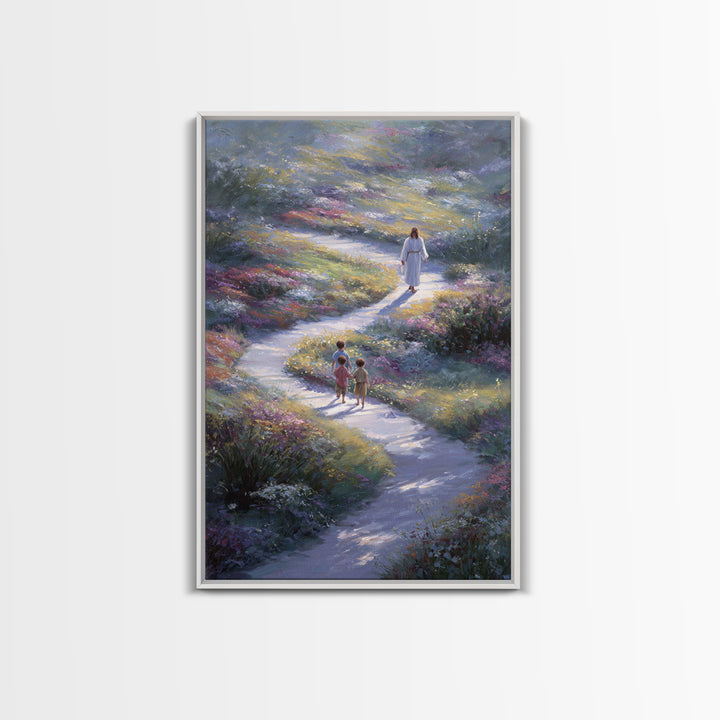 Path Of Peace – Framed Canvas Print – Christian Wall Art – Jesus Painting – Christian Art Canvas – Pastoral Scenery – Christian Decor For H
