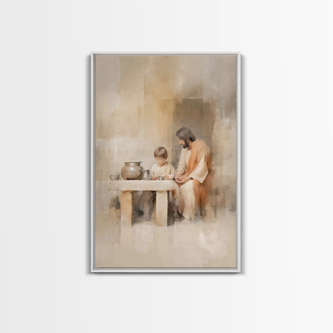 Table Of Blessing – Framed Canvas Print – Christian Wall Art – Christian Art Canvas – Jesus Painting – Subtle Christian Art – Christian Gif
