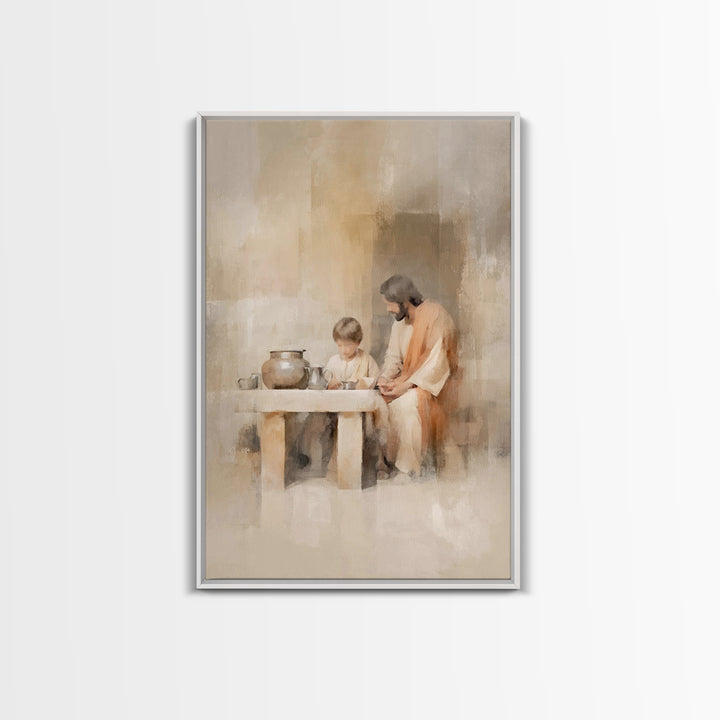 Table Of Blessing – Framed Canvas Print – Christian Wall Art – Christian Art Canvas – Jesus Painting – Subtle Christian Art – Christian Gif
