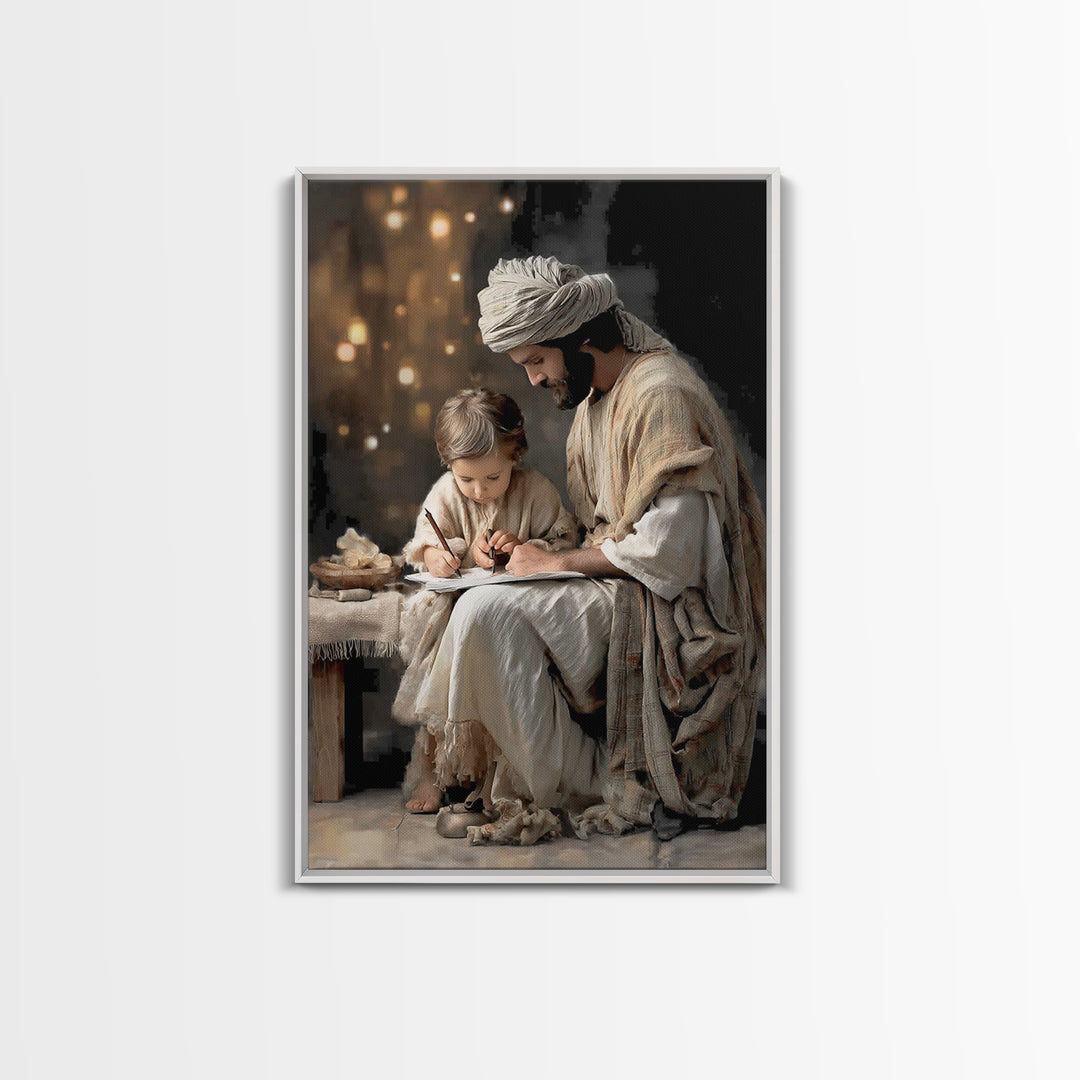 Guiding Wisdom – Framed Canvas Print – Christian Wall Art – Jesus Painting – Christian Art Canvas – Modern Christian Art – Christian Gift