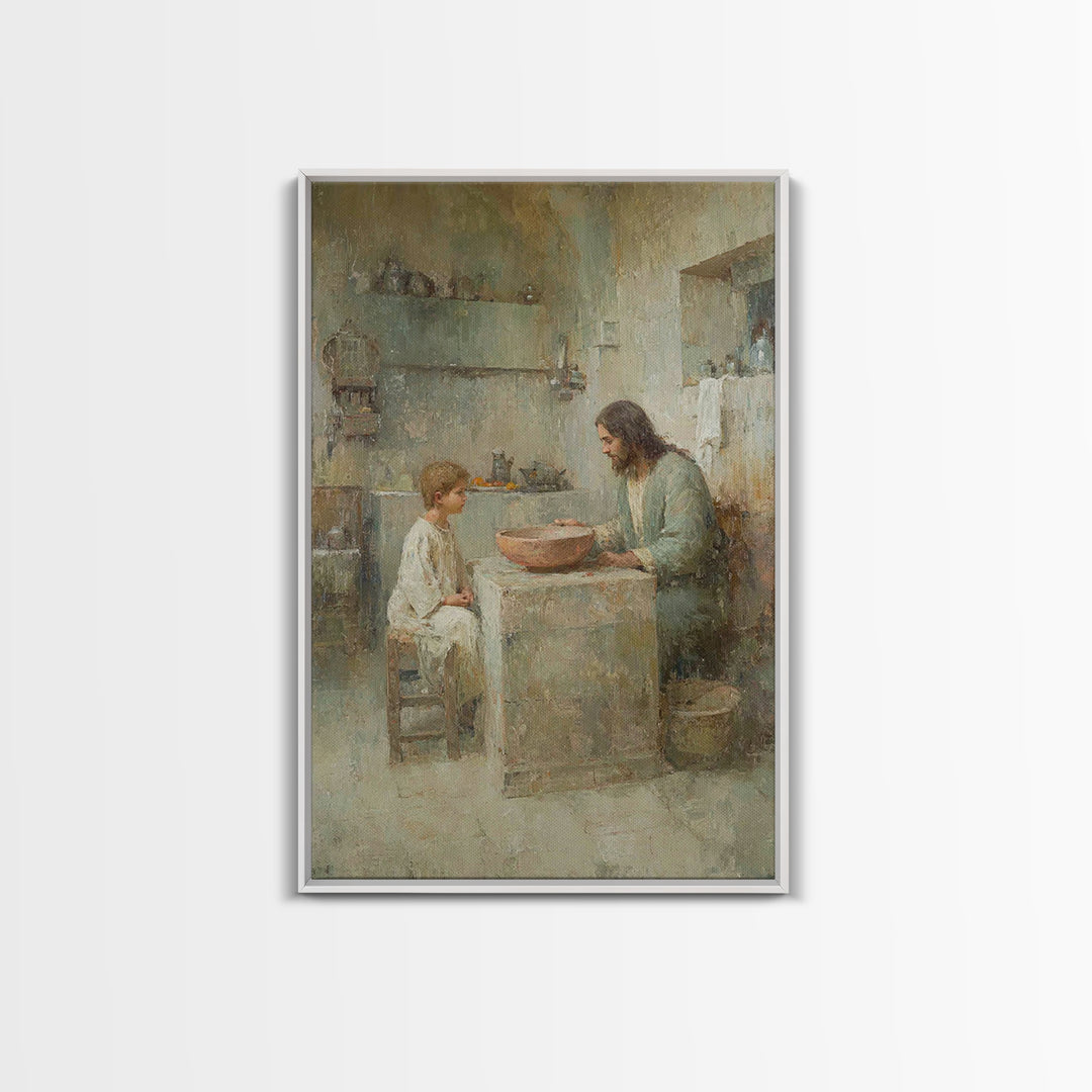 Warm Instruction – Framed Canvas Print – Christian Wall Art – Christian Art Canvas – Jesus Painting – Moody Christian Art – Christian Decor