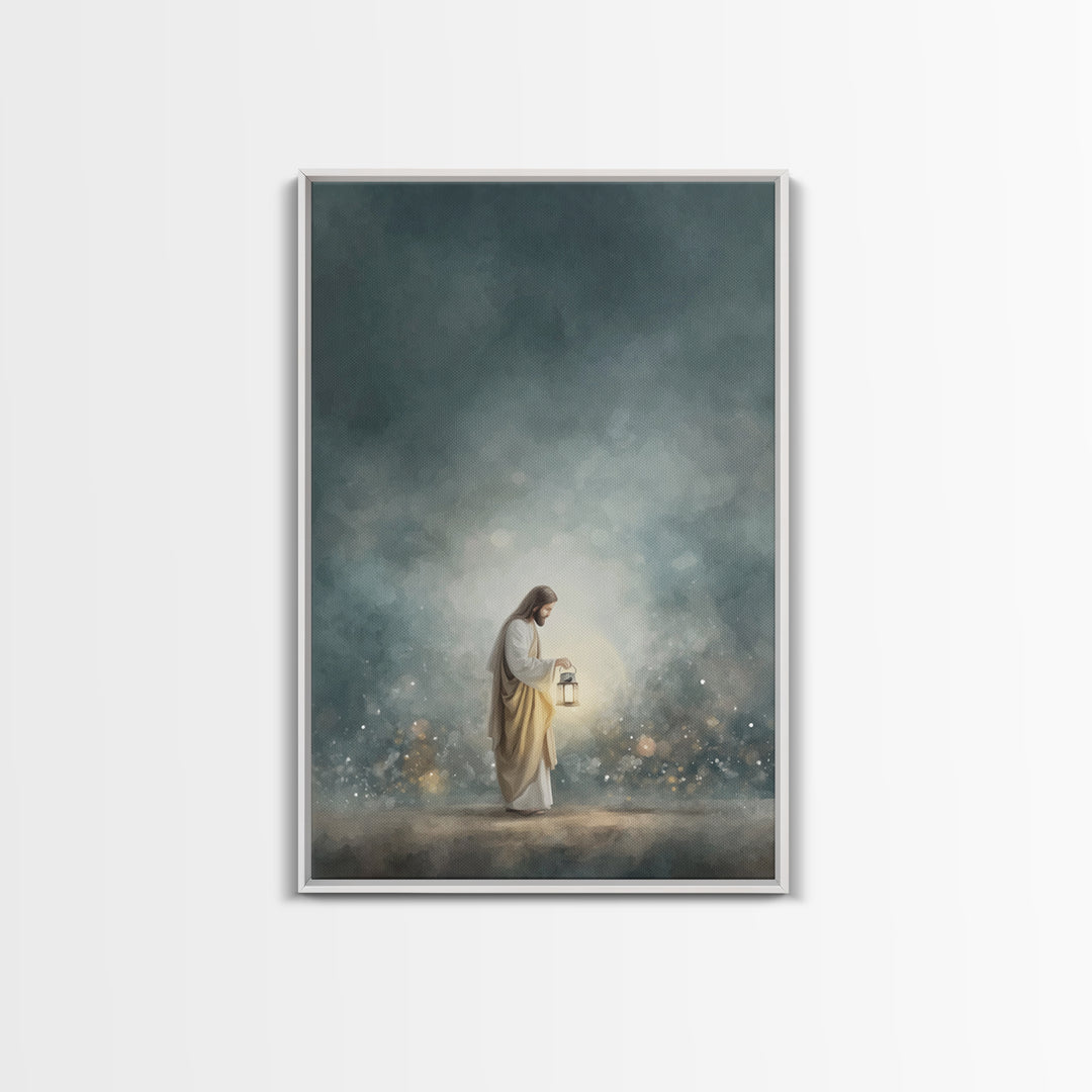 Light Of Mercy – Framed Canvas Print – Christian Wall Art – Jesus Painting – Christian Art Canvas – Modern Christian Art – Christian Christ