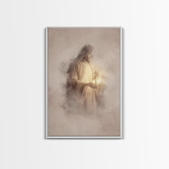 Heavenly Glow – Framed Canvas Print – Christian Wall Art – Jesus Painting – Christian Art Canvas – Subtle Christian Art – Christian Home De