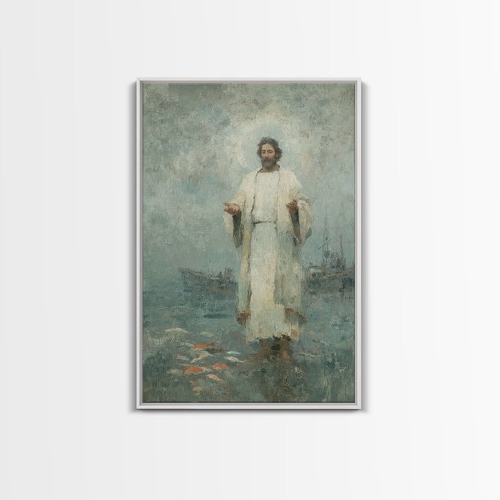 Divine Calling – Framed Canvas Print – Christian Wall Art – Christian Art Canvas – Jesus Painting – Vintage Christian Art – Christian Art W