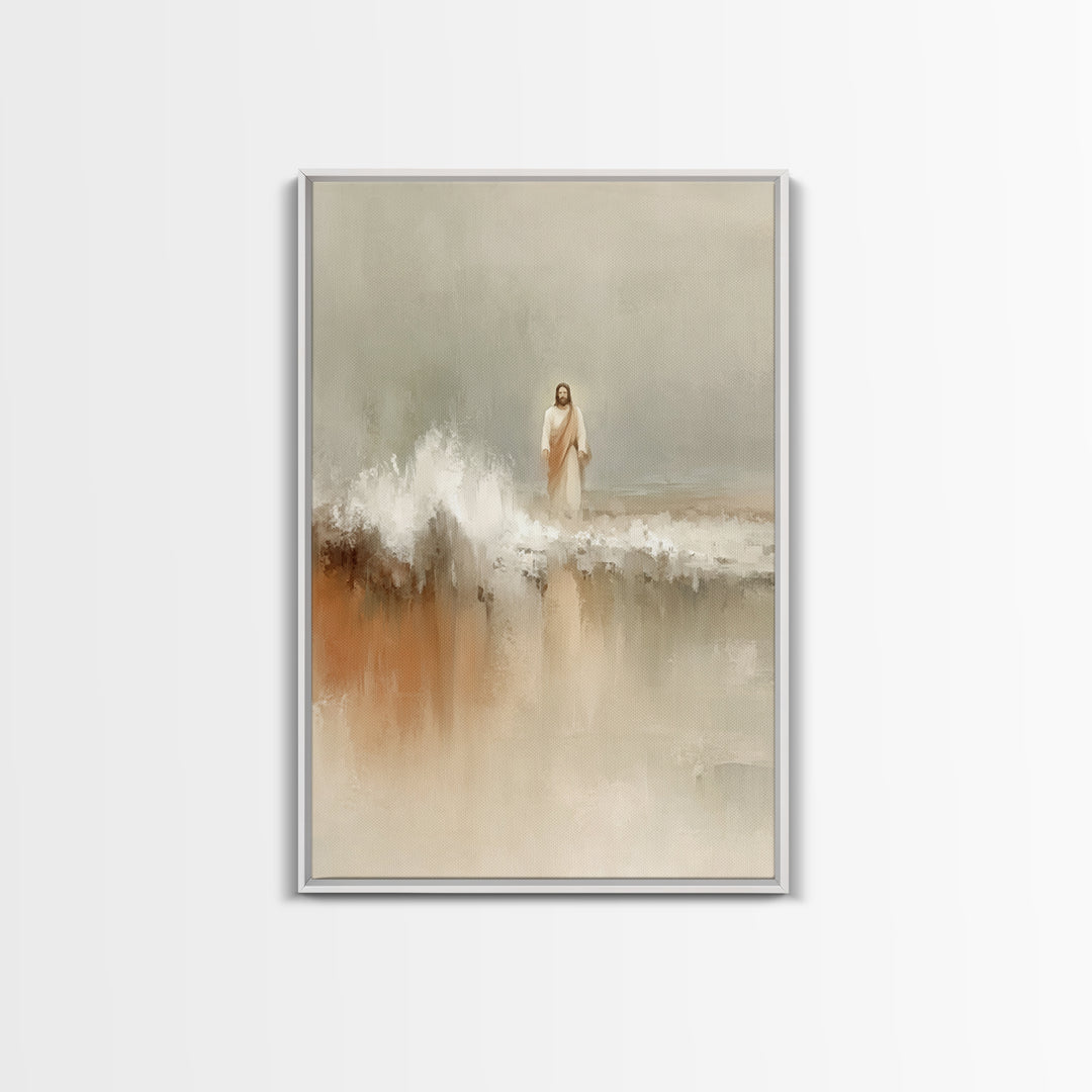 Waves Of Mercy | Framed Canvas Print | Jesus Painting | Christian Art Canvas | Christian Christmas Art | Modern Christian Art | Christian D