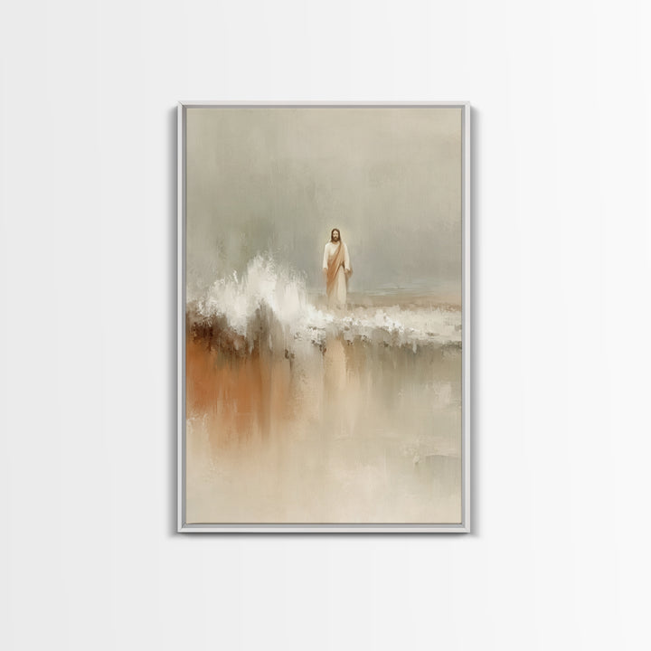 Waves Of Mercy | Framed Canvas Print | Jesus Painting | Christian Art Canvas | Christian Christmas Art | Modern Christian Art | Christian D