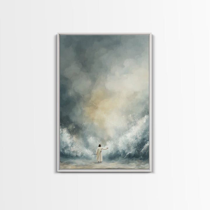 Thunderous Mercy | Framed Canvas Print | Jesus Art Print | Christian Wall Art | Modern Christian Painting | Christian Christmas Art | Chris