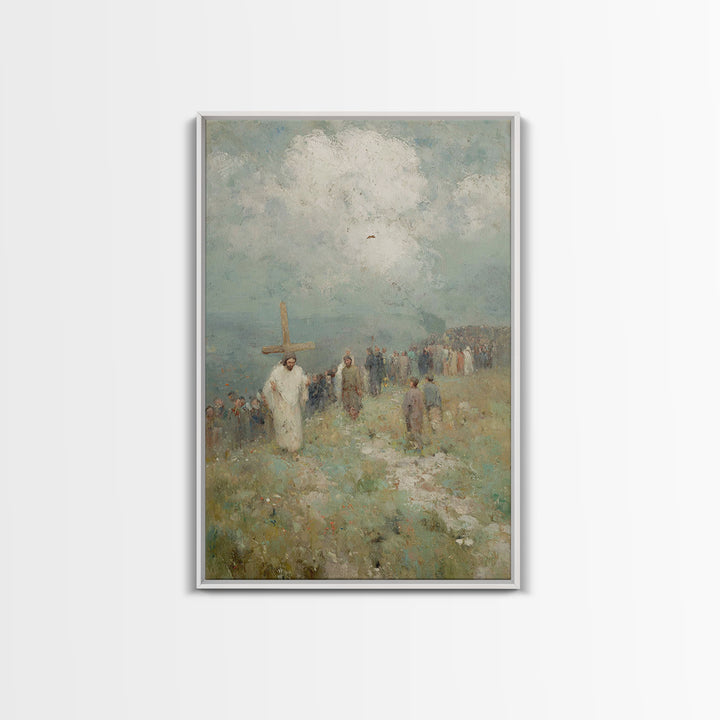 Hilltop Covenant – Framed Canvas Print – Christian Art Gift – Jesus Painting – Christian Art Canvas – Modern Christian Painting – Christmas