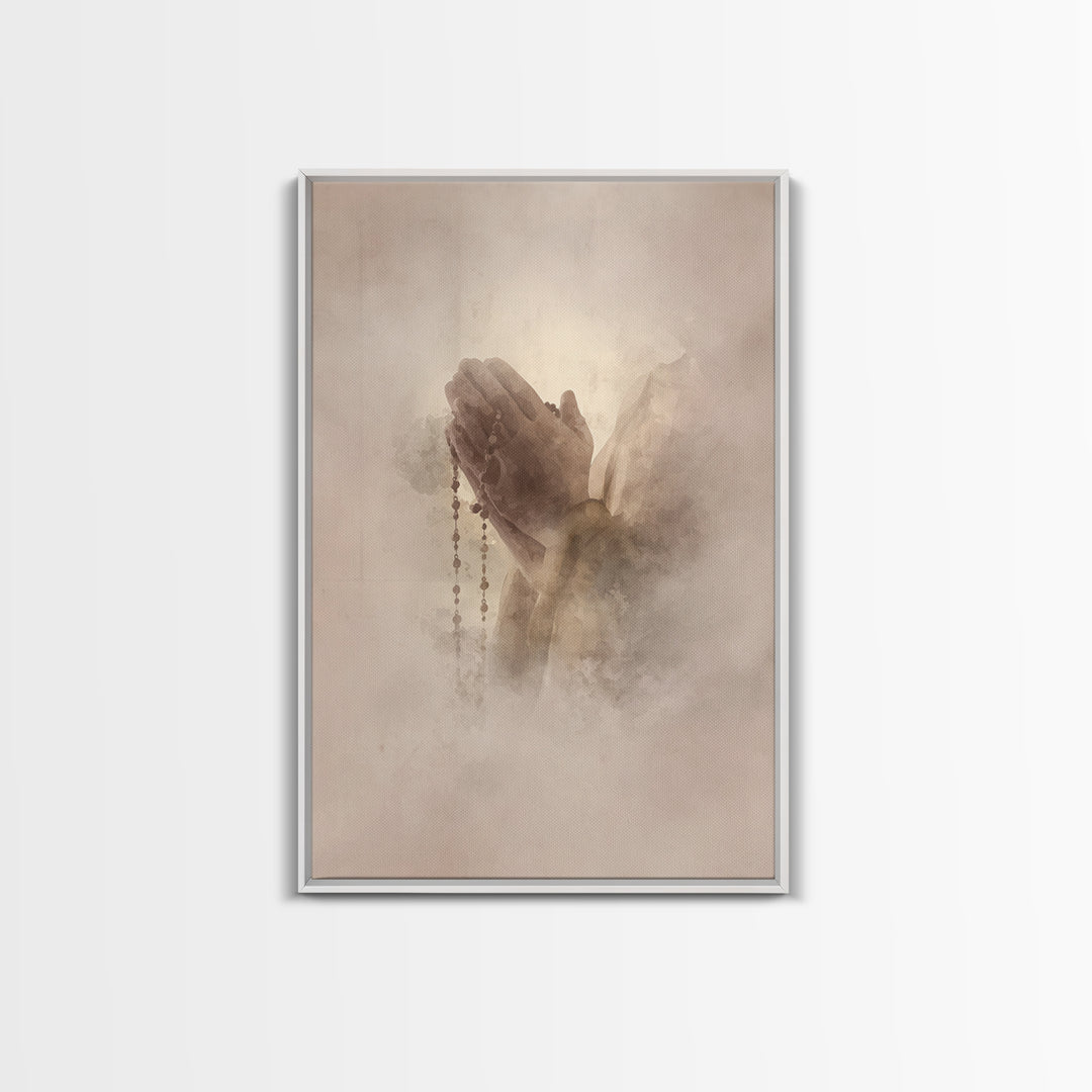 Hands Of Mercy – Framed Canvas Print – Christian Wall Art – Christian Art Canvas – Christian Painting – Christian Decor – Christmas Art