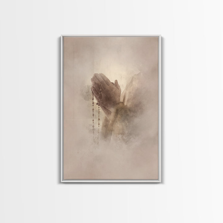 Hands Of Mercy – Framed Canvas Print – Christian Wall Art – Christian Art Canvas – Christian Painting – Christian Decor – Christmas Art