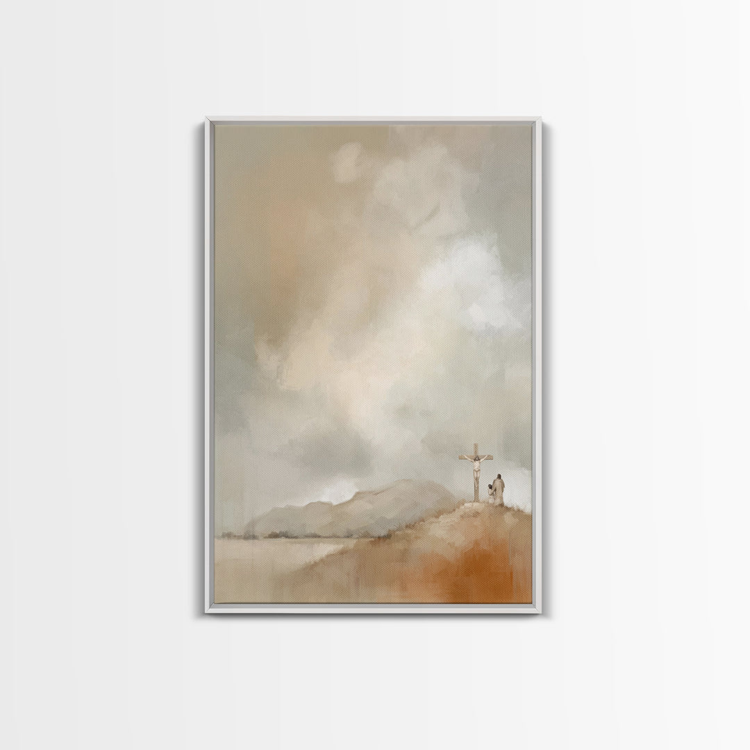 The Hill of Mercy – Framed Canvas Print – Christian Wall Art – Jesus Painting – Christian Art Canvas – Vintage Christian Art – Christian Gi