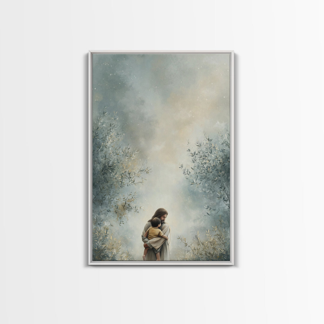Fields of Grace – Framed Canvas Print – Jesus Art Print – Christian Art – Christian Canvas – Large Jesus Painting – Christian Decor For Hom