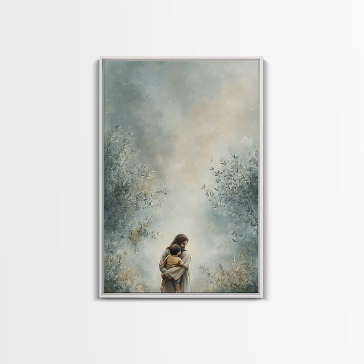 Fields of Grace – Framed Canvas Print – Jesus Art Print – Christian Art – Christian Canvas – Large Jesus Painting – Christian Decor For Hom