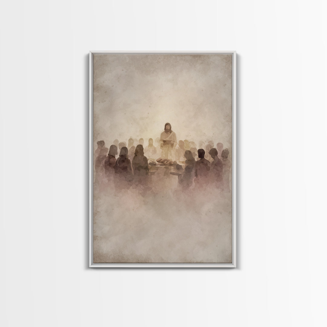 Table of Fellowship – Framed Canvas Print – Christian Wall Art – Christian Art Canvas – Jesus Painting – Modern Christian Art – Christian G