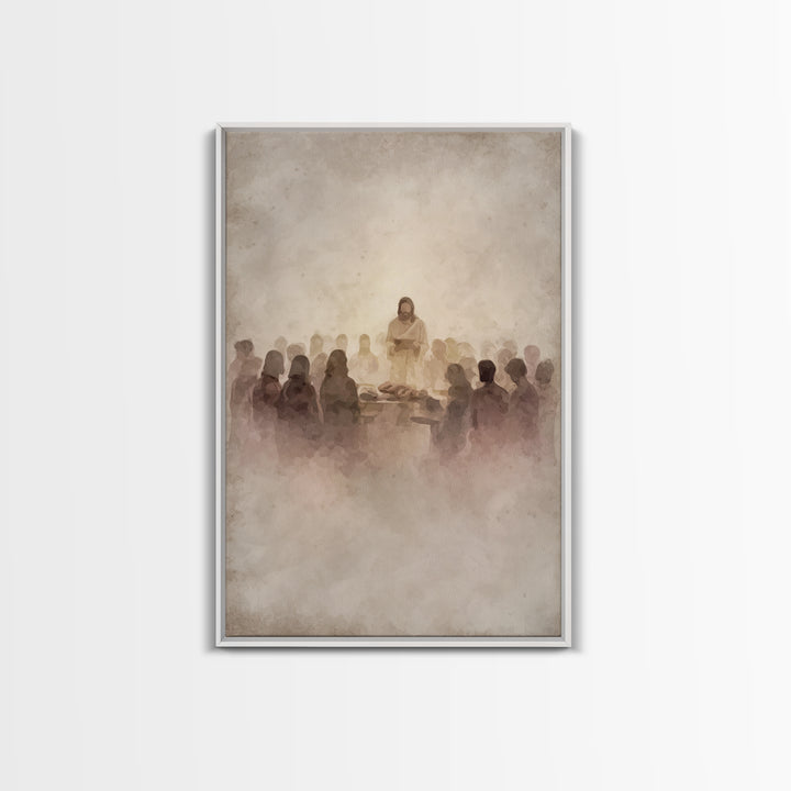 Table of Fellowship – Framed Canvas Print – Christian Wall Art – Christian Art Canvas – Jesus Painting – Modern Christian Art – Christian G