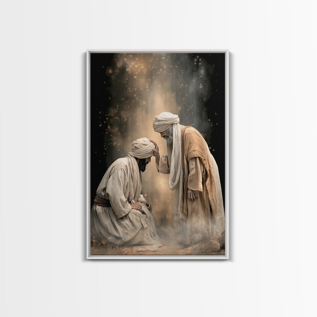 Anointed Moment | Framed Canvas Print | Christian Art Painting | Christian Wall Art | Unique Christian Art | Jesus Canvas Art | Christian G