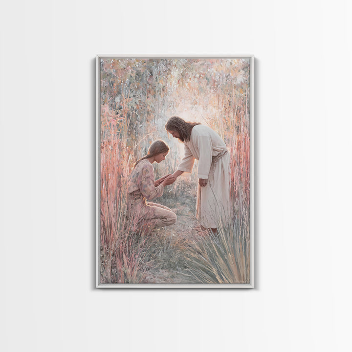 Path of Healing, Framed Canvas Print, Christian Art Canvas, Jesus Painting, Christian Wall Art, Christian Art Print, Modern Christian Art