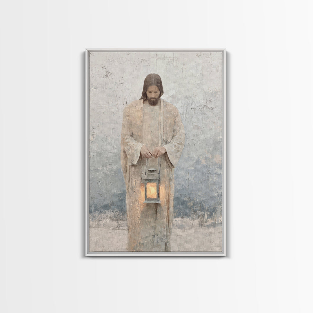 Lantern of Peace – Framed Canvas Print – Christian Decor – Christian Art Canvas – Jesus Painting – Christian Art Print – Christian Wall Art