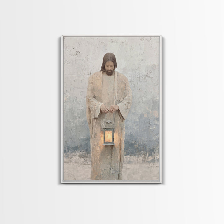Lantern of Peace – Framed Canvas Print – Christian Decor – Christian Art Canvas – Jesus Painting – Christian Art Print – Christian Wall Art