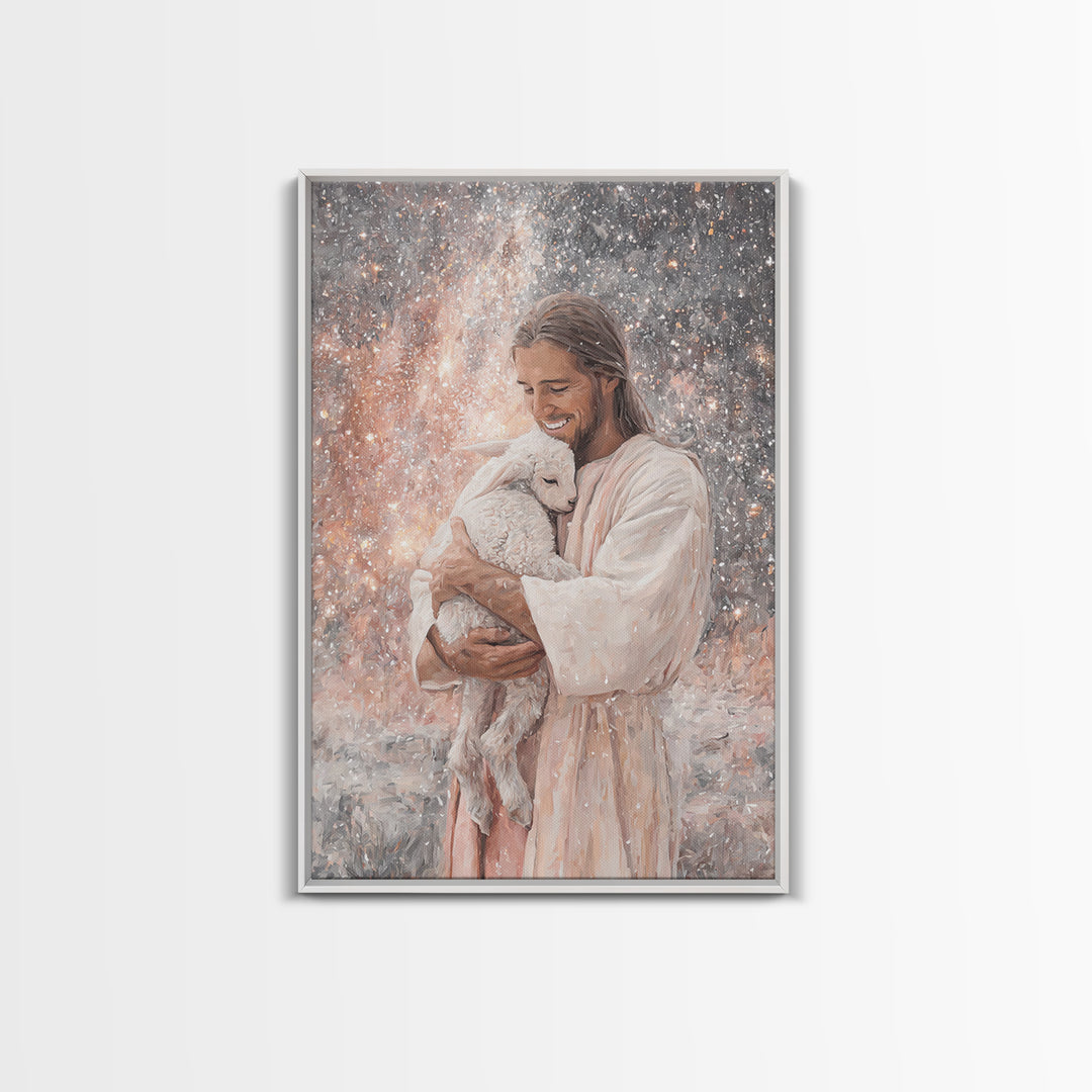 Radiant Shepherd Love – Framed Canvas Print – Christian Wall Art – Christian Art Print – Jesus Painting – Christian Art Canvas – Christian