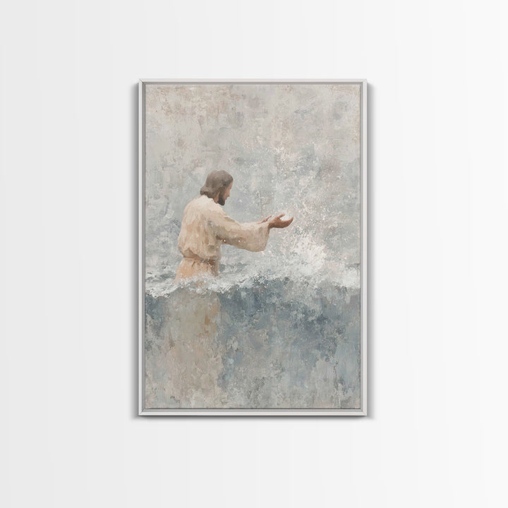 Living Waters Peace – Framed Canvas Print – Christian Art Canvas – Christian Art Print – Jesus Painting – Christian Wall Art – Christian Gi