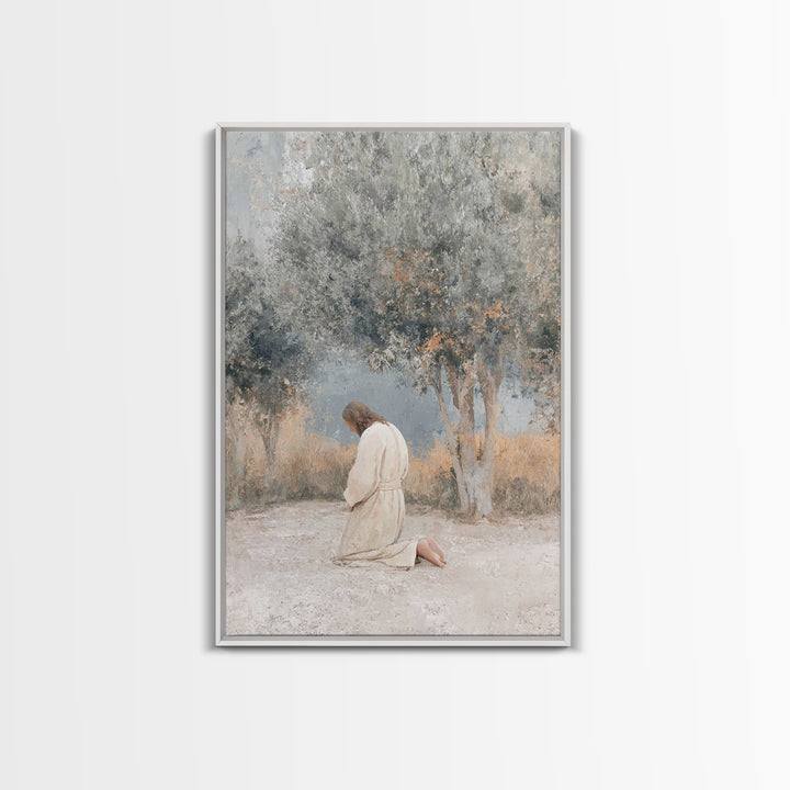 Humble Devotion, Framed Canvas Print, Jesus Painting, Christian Wall Art, Subtle Christian Paintings, Christian Art Canvas, Christian Chris