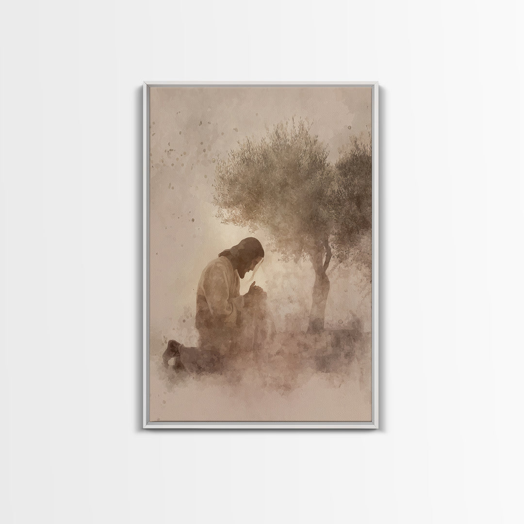 Evening Grace | Framed Canvas Print | Christian Wall Art | Jesus Painting Canvas | Modern Christian Painting | Christian Art Work | Christi