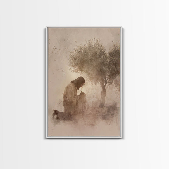 Evening Grace | Framed Canvas Print | Christian Wall Art | Jesus Painting Canvas | Modern Christian Painting | Christian Art Work | Christi