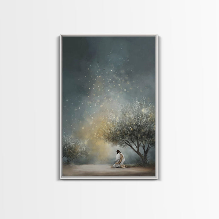 Sacred Solitude – Framed Canvas Print – Christian Art Canvas – Large Christian Painting – Jesus Wall Art – Vintage Christian Art – Christia