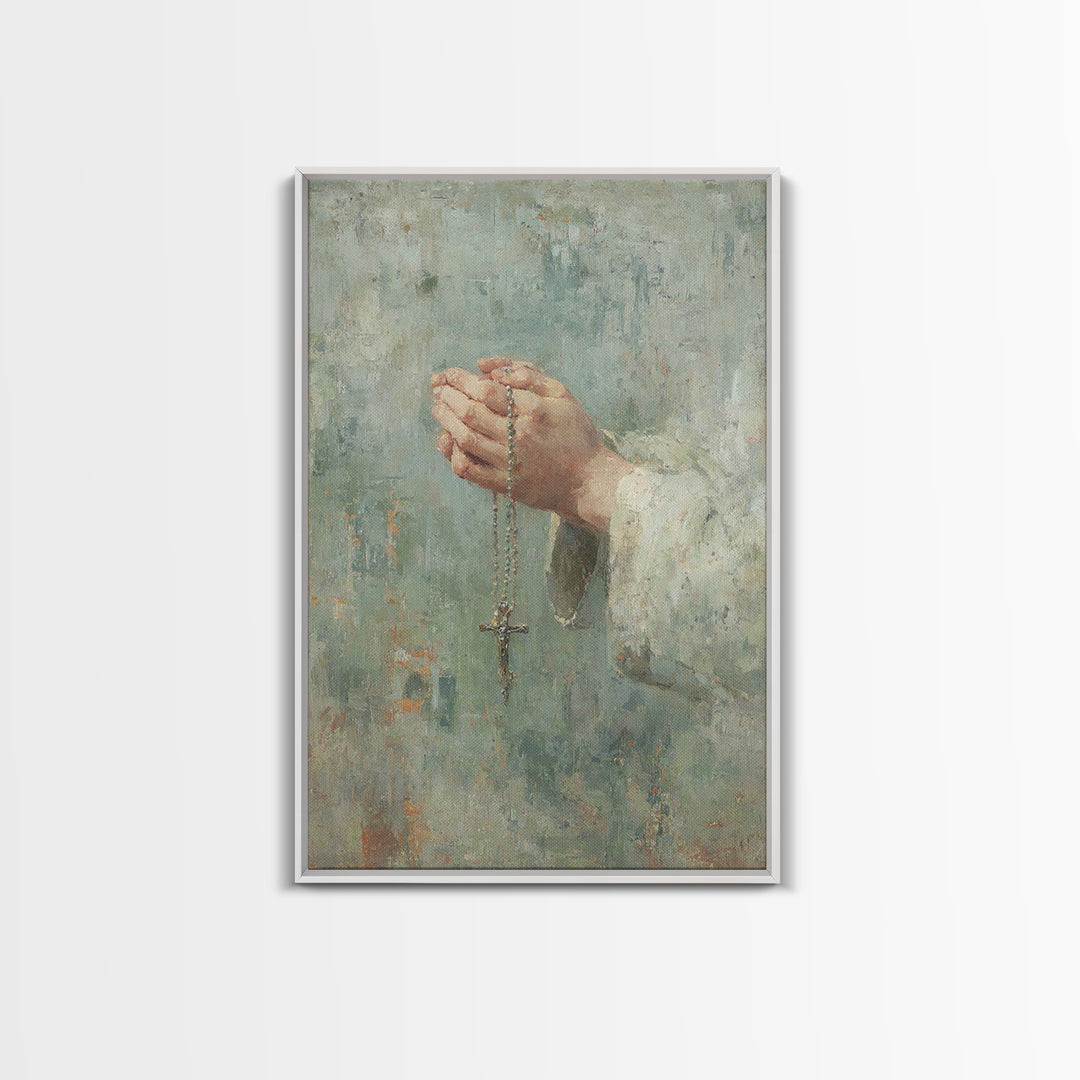 Blessed Stillness – Framed Canvas Print – Christian Art Canvas – Christian Wall Art – Christian Painting – Christian Decor – Christmas Art