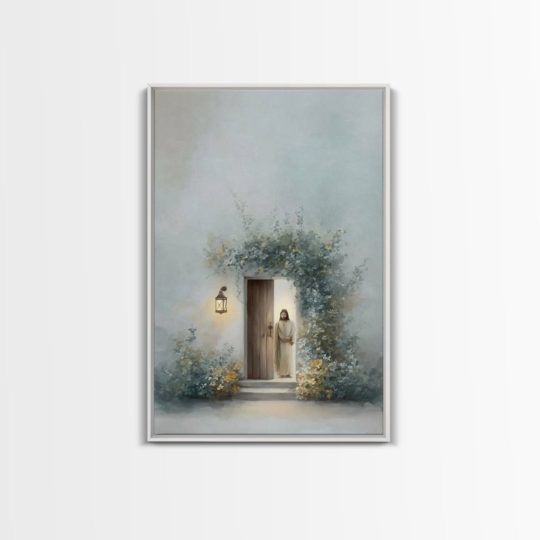 gentle Dawn Welcome | Framed Canvas Print | Christian Art Canvas | Jesus Art Print | Modern Christian Art | Christian Wall Art | Christian