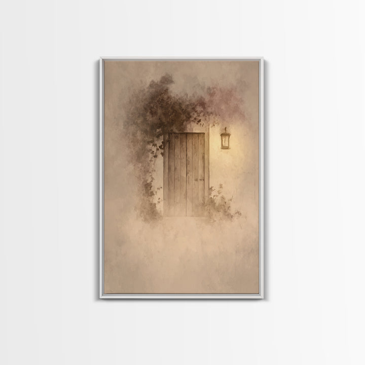 Silent Doorway Grace – Framed Canvas Print – Christian Art Canvas – Minimalist Christian Art – Christian Wall Art – Subtle Christian Painti