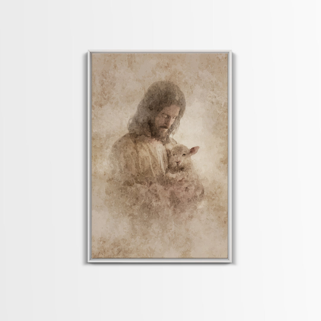 Fields Of Gentle Grace – Framed Canvas Print – Christian Wall Art – Jesus Painting – Christian Art Canvas – Christian Gift – Christmas Art
