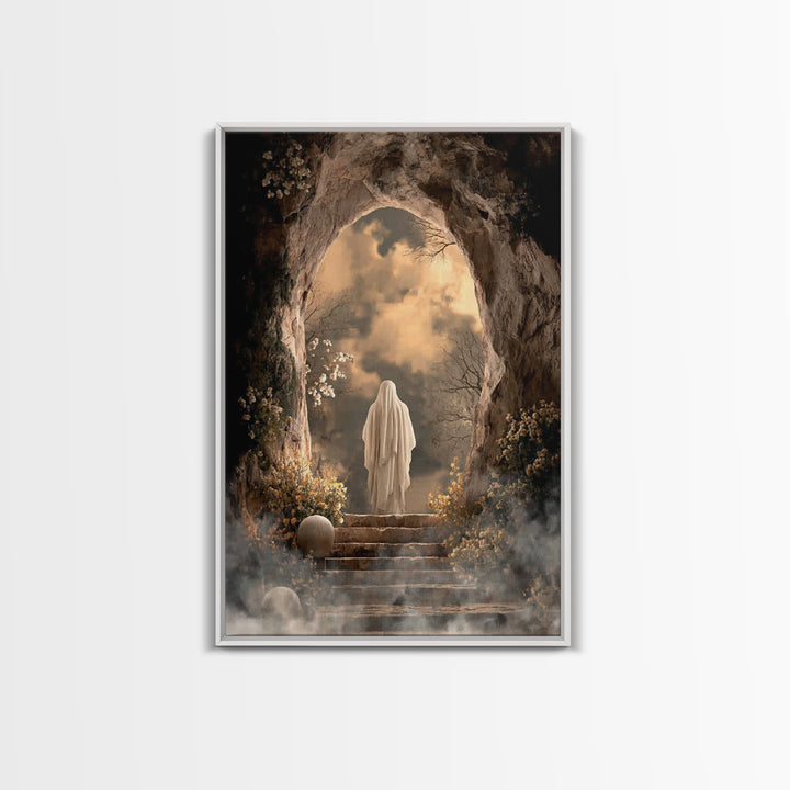 Sacred Ascent – Framed Canvas Print – Christian Art Canvas – Christian Painting – Jesus Painting – Christian Decor – Subtle Christian Art